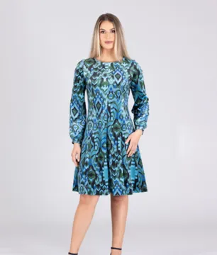 Abito fantasia verde bluette